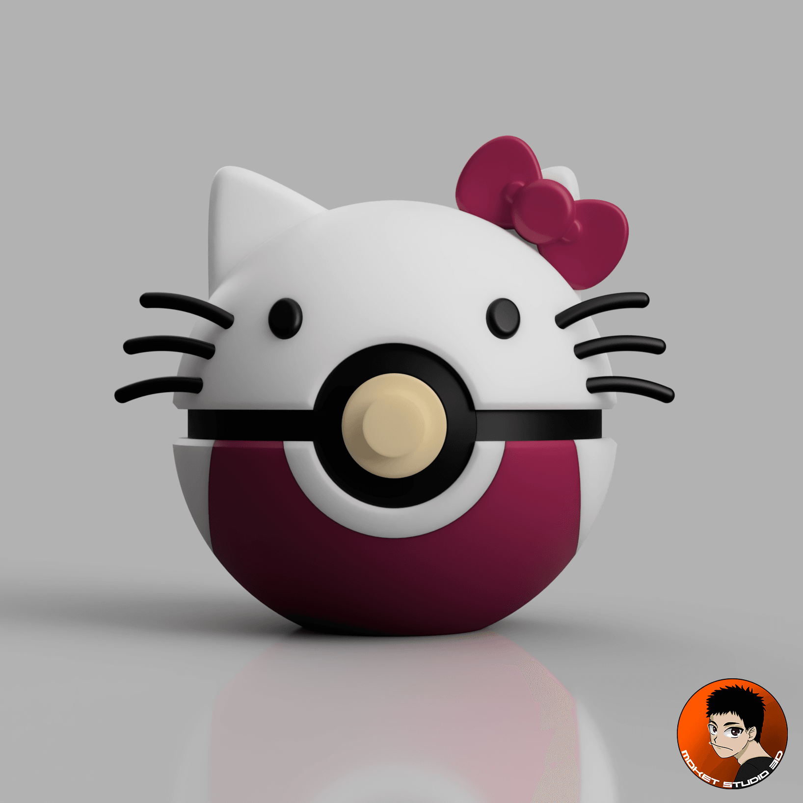 Hello Kitty Pokeball 3d model