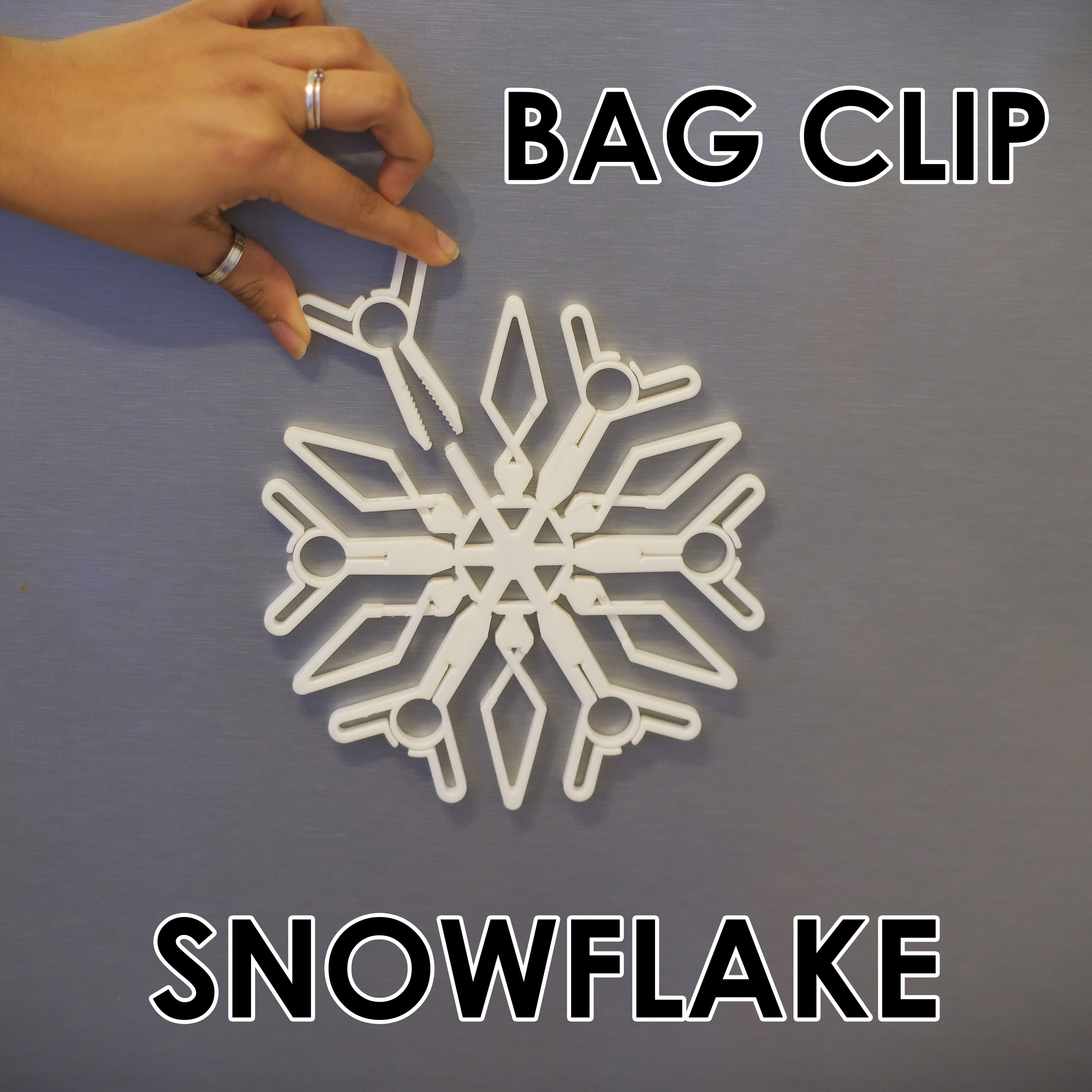 Bag clip snowflake 3d model