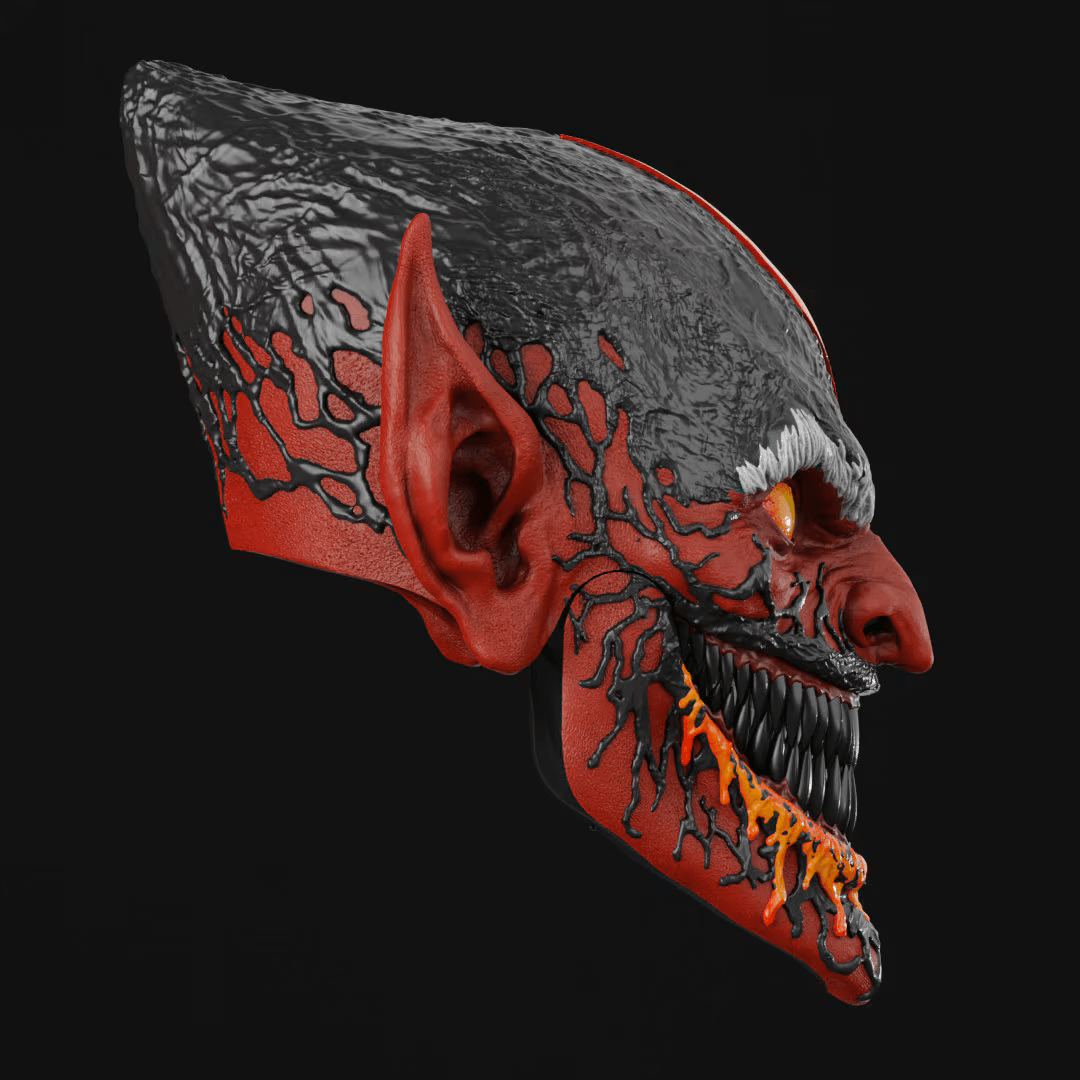 Red Goblin Mask 3D Printer File STL 3d model
