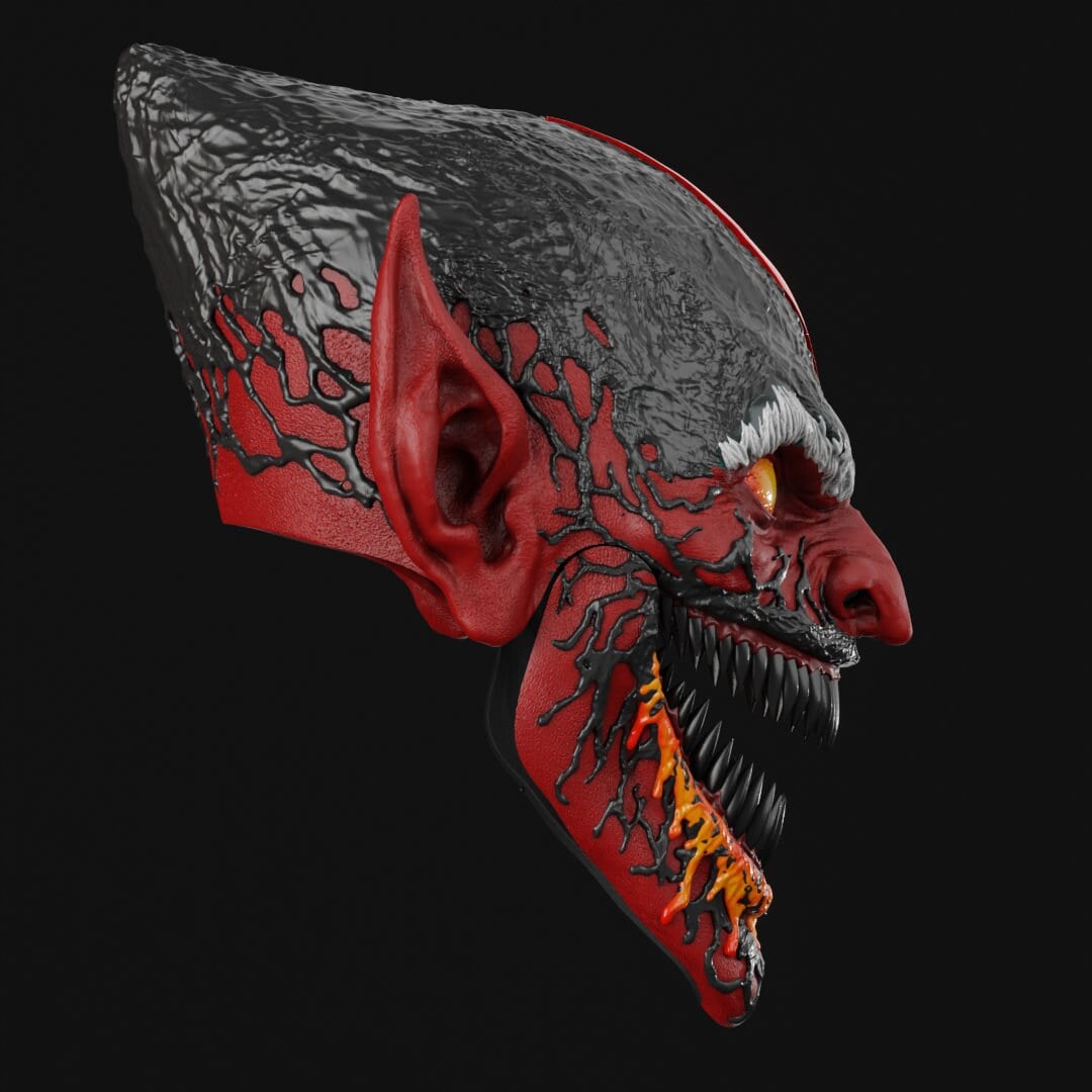 Red Goblin Mask 3D Printer File STL 3d model