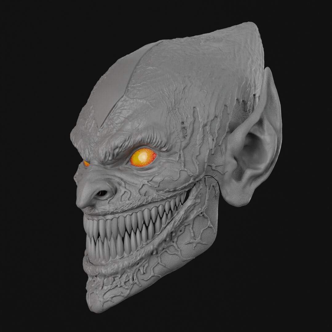 Red Goblin Mask 3D Printer File STL 3d model