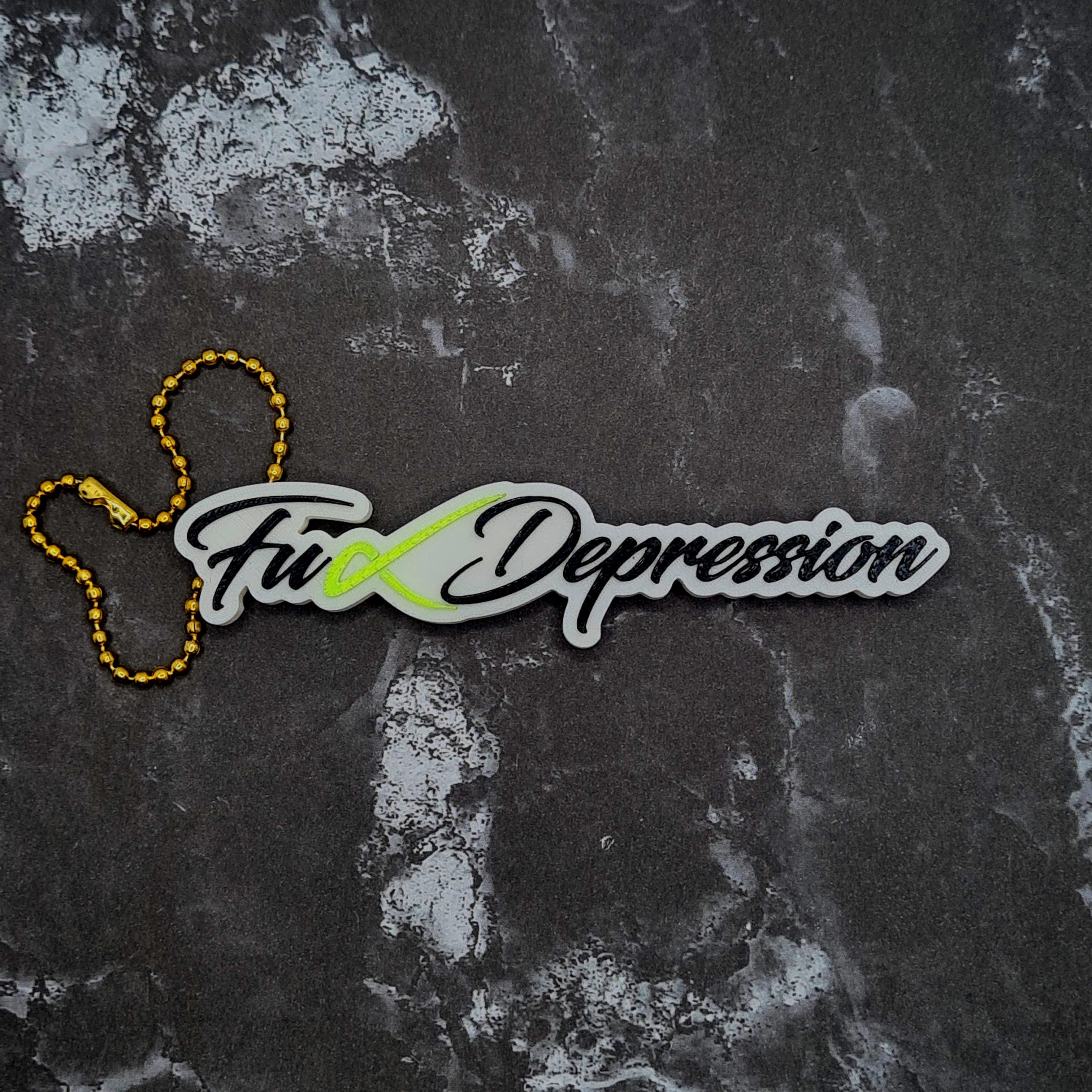 F*ck Depression Keychain 3d model