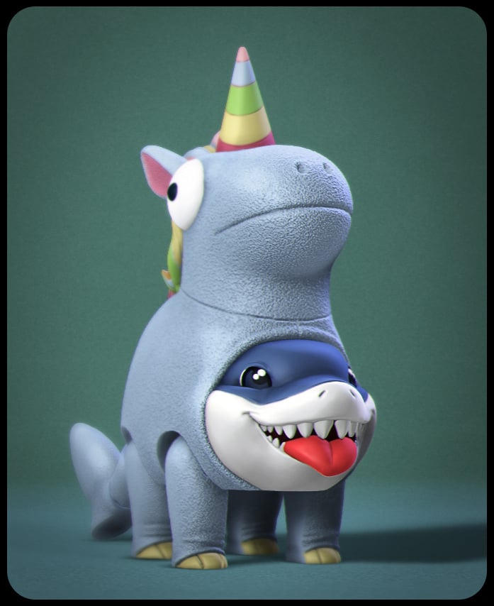 Jeff the Land Shark Unicorn 3d model
