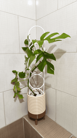 NORVA Planter - Modern Indoor 3D Printables Plant Pot with Drainage Holes and Plant Support 3d model