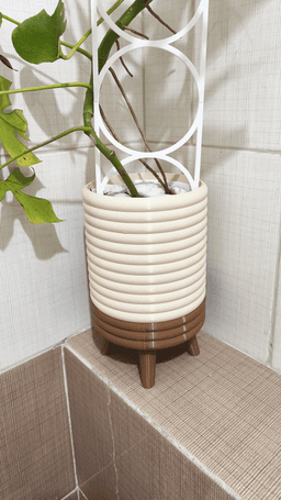 NORVA Planter - Modern Indoor 3D Printables Plant Pot with Drainage Holes and Plant Support 3d model