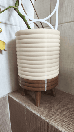 NORVA Planter - Modern Indoor 3D Printables Plant Pot with Drainage Holes and Plant Support 3d model