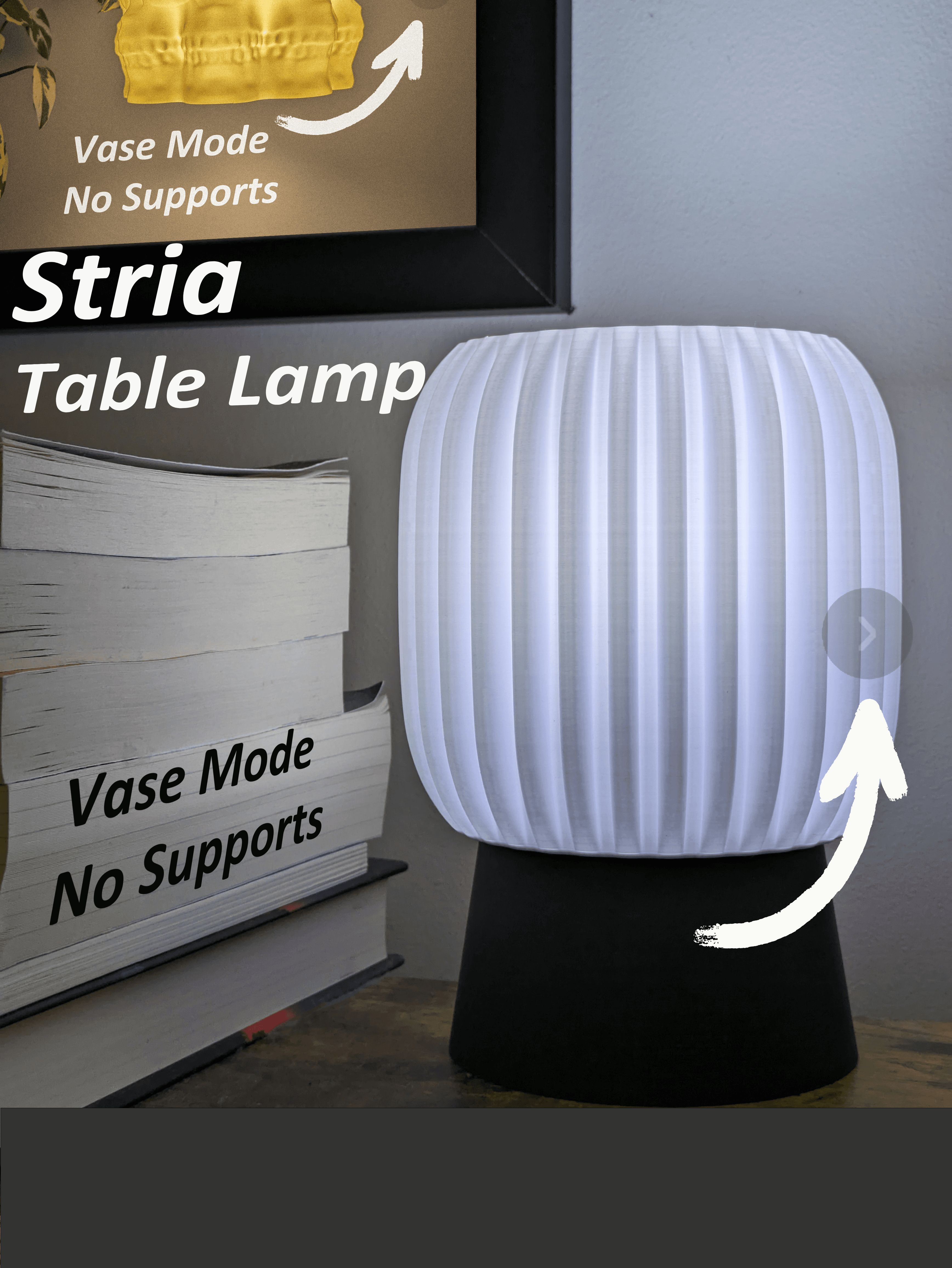 Stria Table Lamp - STL and Bambu 3MF 3d model