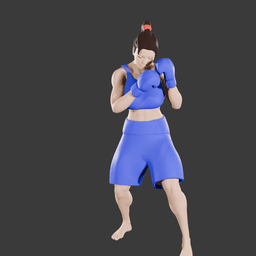 Female Boxer v1 3d model