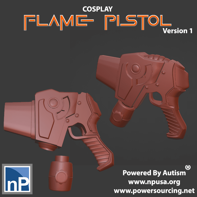 Cosplay Flame Pistol 3d model