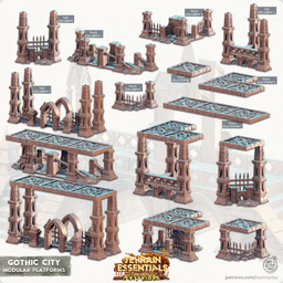Gothic City Set (Pre-Supported) 3d model