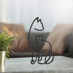 Cat Line Art, Modern, Minimalist 3d model