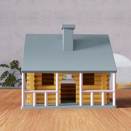 Log Cabin House - Rustic Wooden Cottage 3d model