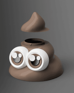 Poop Container - Container in the shape of a poop emoji 3d model
