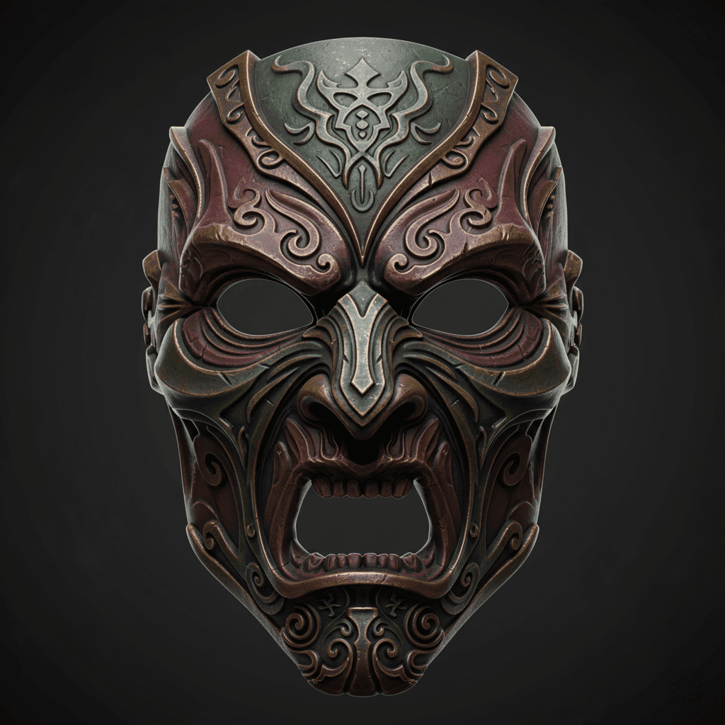 Corrupted Beast Face Wearable Mask Printable Model 3d model