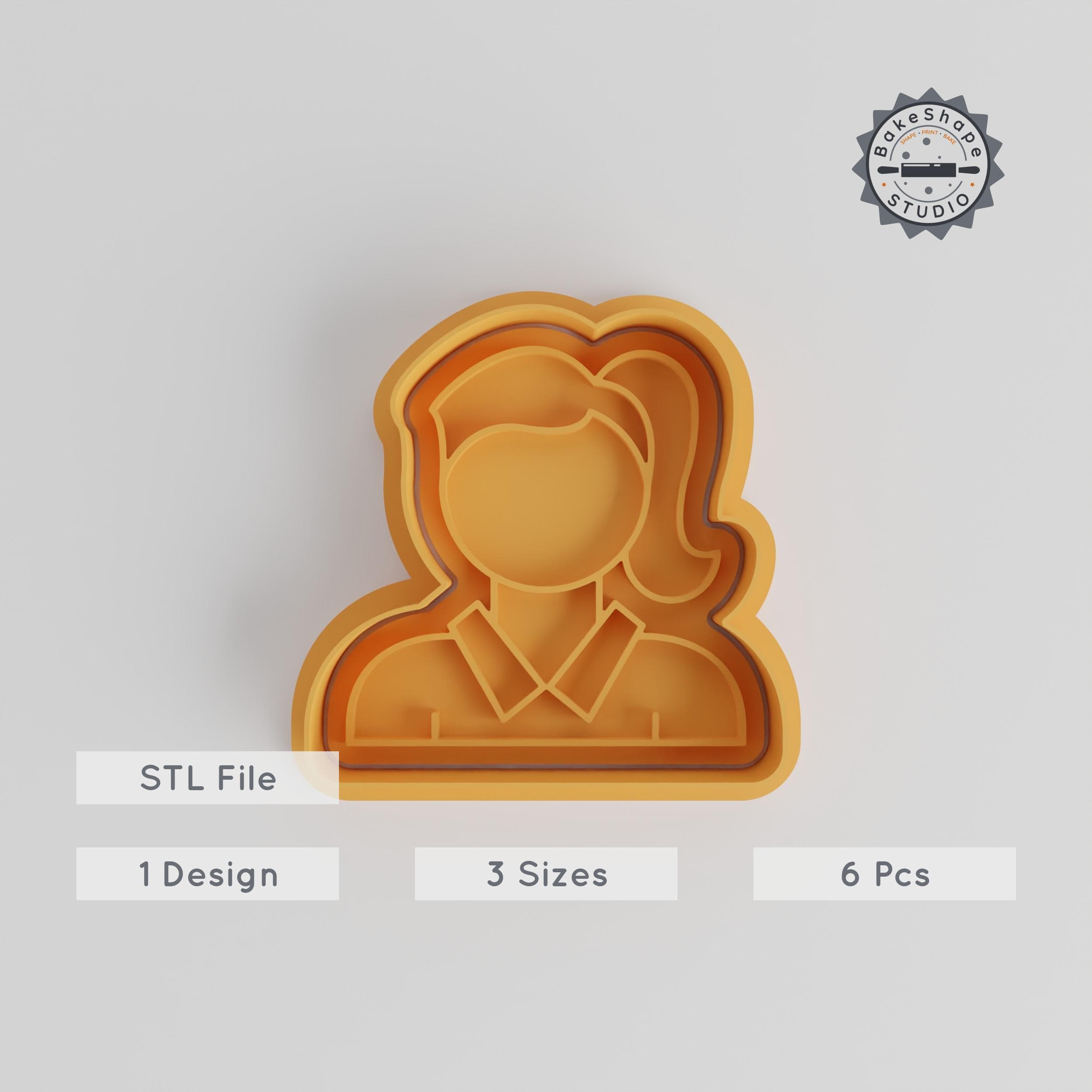 Student Theme Cookie & Fondant Cutter Stamp Set, S/M/L Sizes, 6-Piece Collection, Educational Classroom Decoration PRODUCT_2966 3d model