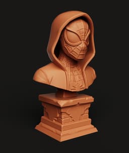 Miles Morales Spider-Man Bust | Spider-Verse Hero Statue | Marvel Fan Art 3D Print 3d model