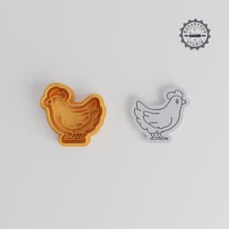 Chicken Shape Cutter & Stamp Set, Perfect for Cookies & Fondant, Includes 3 Sizes (S/M/L), Animal Cute Bird Design PRODUCT_5546 3d model