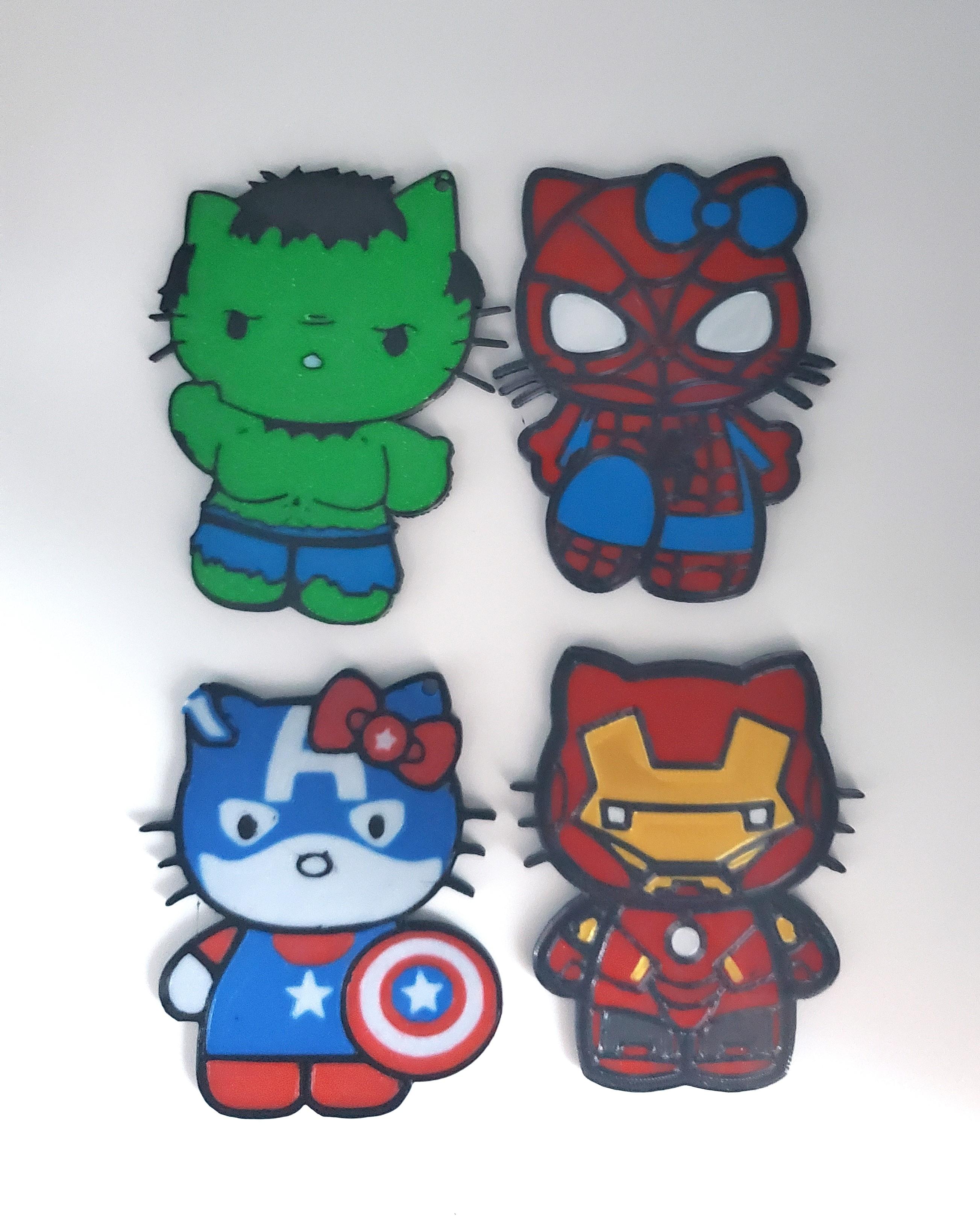 Hello Kitty Marvel Keychain/Magnet collection 3d model