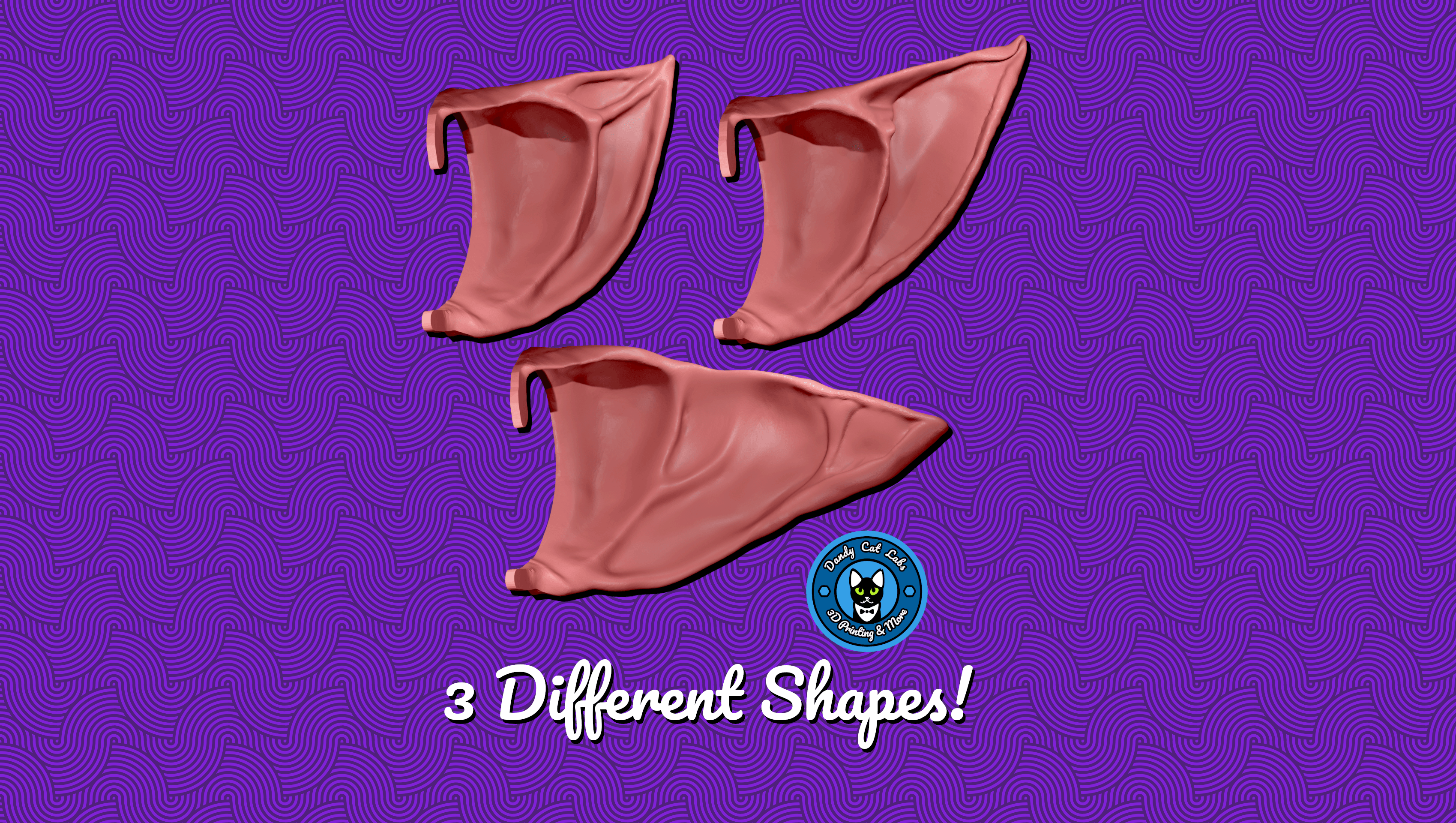 Pointy Costume Elf Ears (No Supports needed!) 3d model