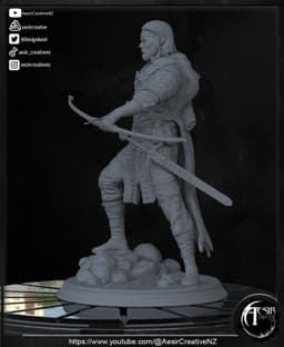 Tanis HalfElf - 400mm Display Model - Supported & Unsupported Versions 3d model