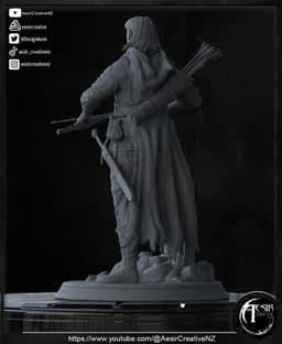 Tanis HalfElf - 400mm Display Model - Supported & Unsupported Versions 3d model