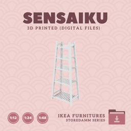 Miniature Replica 03. STOREDAMM Shelf Unit V2 for Miniature Dollhouse - IKEA - 3D Print Instant Down 3d model