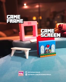 MARIO & PEACH - Pixel Voxel Art Frame (No support, 3MF included) 3d model