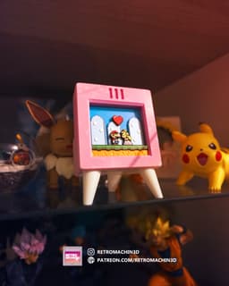 MARIO & PEACH - Pixel Voxel Art Frame (No support, 3MF included) 3d model