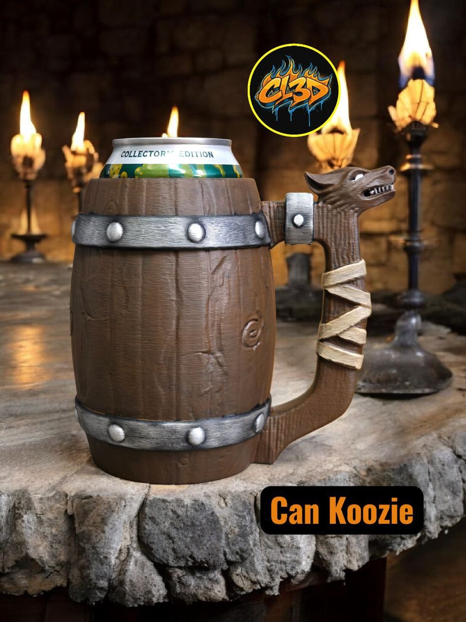 Wolf Tankard Can Koozie 3d model
