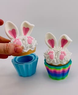Cupcake Container -Fuzzy Bunny 3d model