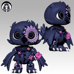 Crowly - Articulated - Crow Plushie 3d model