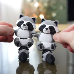 Rusty, the Flexi Raccoon - Magnetic Hand-Holding Companion 3d model