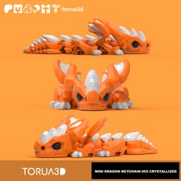 Crystallized Articulated Mini Dragon Keychain 005 - 3mf and Stl Files 3d model