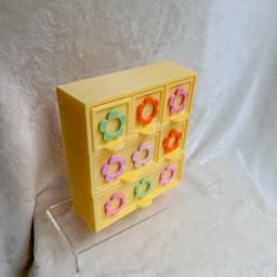 Modular Groovy Flower Drawer Organizer System: A Retro, Customizable Storage Solution 3d model