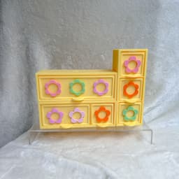 Modular Groovy Flower Drawer Organizer System: A Retro, Customizable Storage Solution 3d model