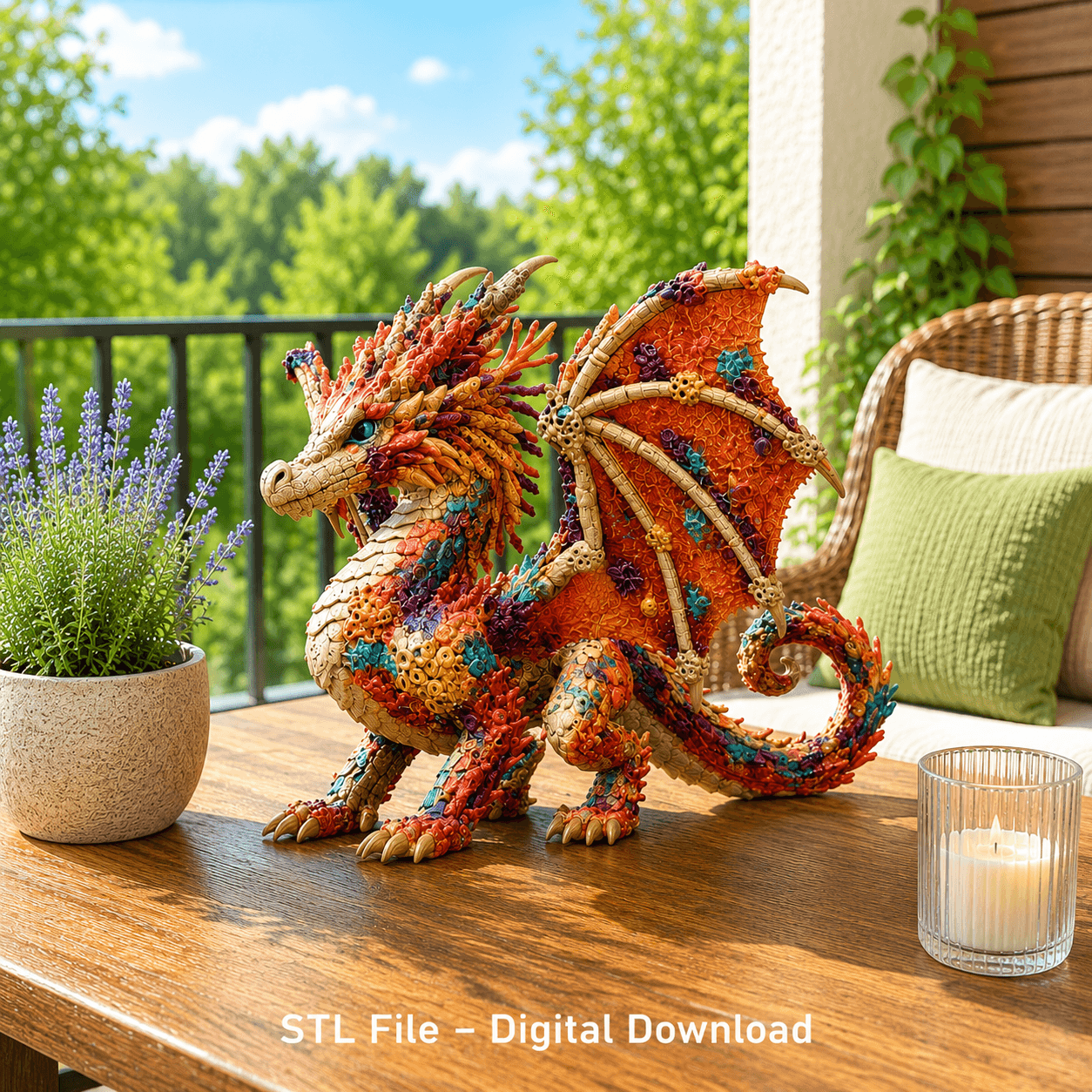 Coral Reef Dragon STL File for 3D Print 3d model