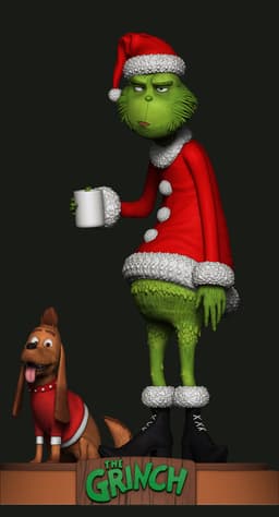 Grinch's Morning Coffee – Holiday Grump 3D Print Set 3d model
