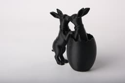 Two Easter Bunnies Kissing - Cute Holiday Sculpture 3d model