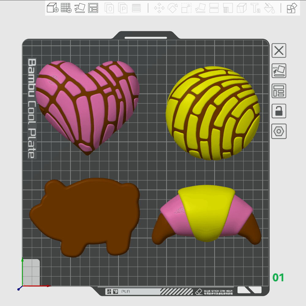 SWEET BREAD MEXICAN CONCHA AND PIG COOKIE 3d model