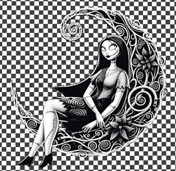 Fan Art cut out hueforge design of Sally from Nightmare Before Christmas 3d model