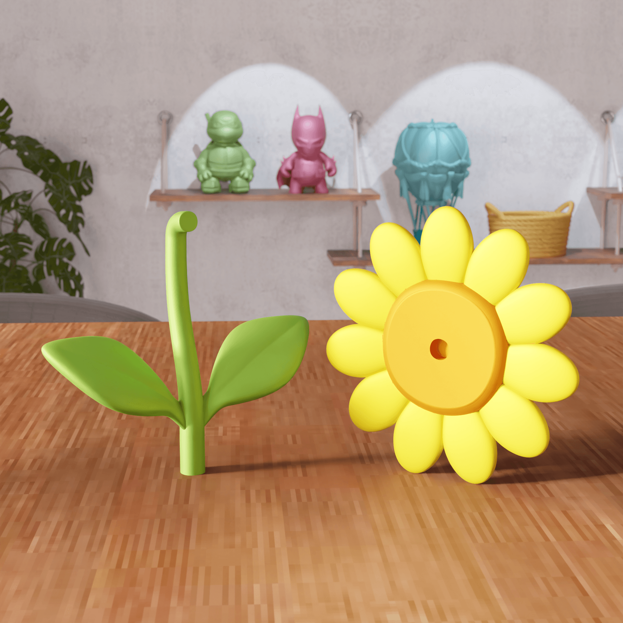 Modular Sunflower Decorative Storage Box 3d model