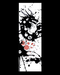 the splattering of ink creates the design of dragons - Set of Bookmarks 3d model