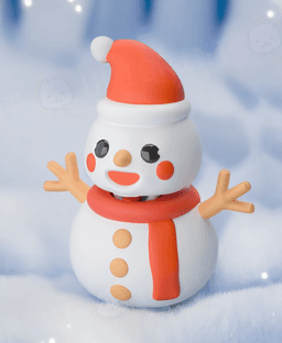 Snowman Keychain (Single Color) 3d model