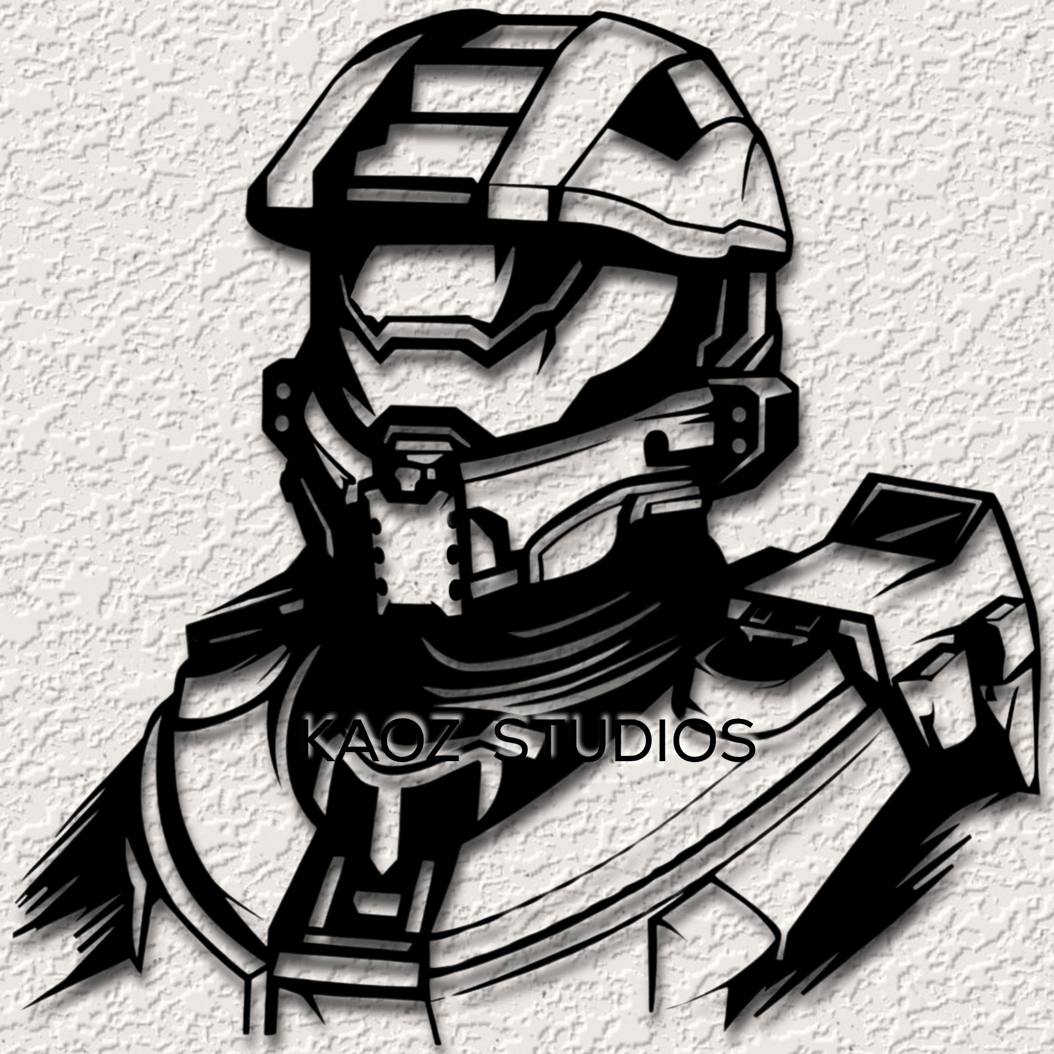 halo wall art master chief wall decor game room decoration 3d model