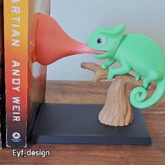 Chameleon Bookend 3d model