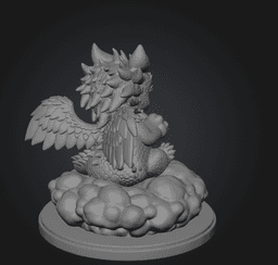 Cute Angel Dragon with Heart STL File 3D Print 3d model