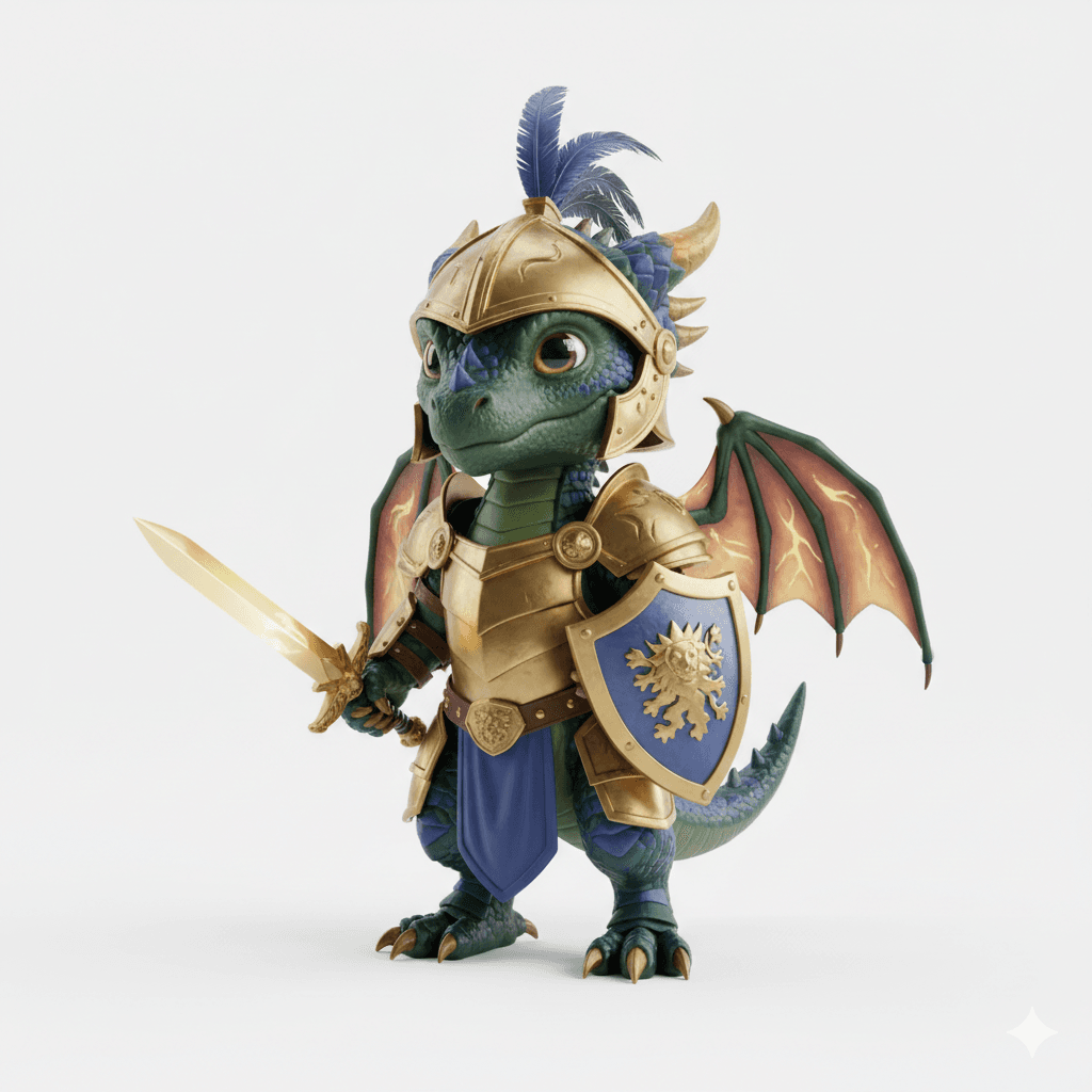Cute Dragon : Tiny Prince Warrior Dragon Creature 3d model