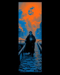 The mysterious Walker under the fire moon - Fantasy set of bookmarks 3d model