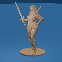Swashbuckling Sword Woman v2 3d model