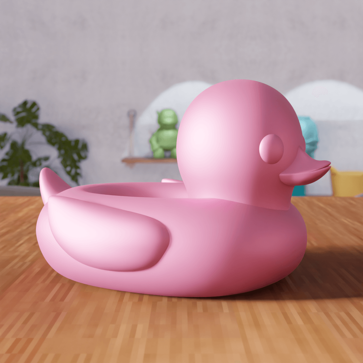 Cute Stylized Duck Figurine 3d model